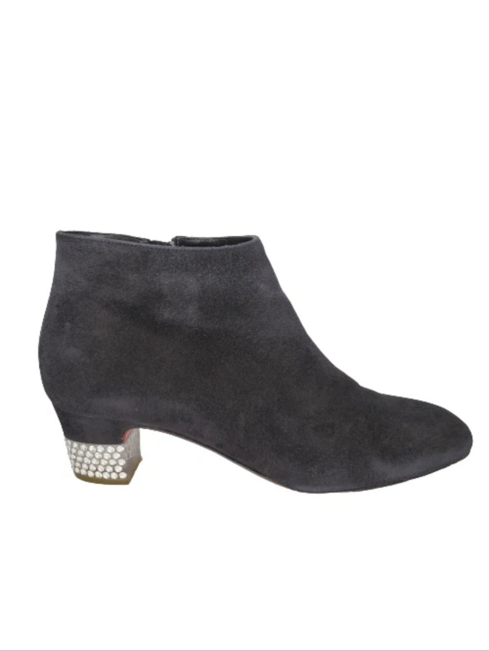 Christian Louboutin Gloria Booty 45 Suede Crystal Heel Ankle Boots